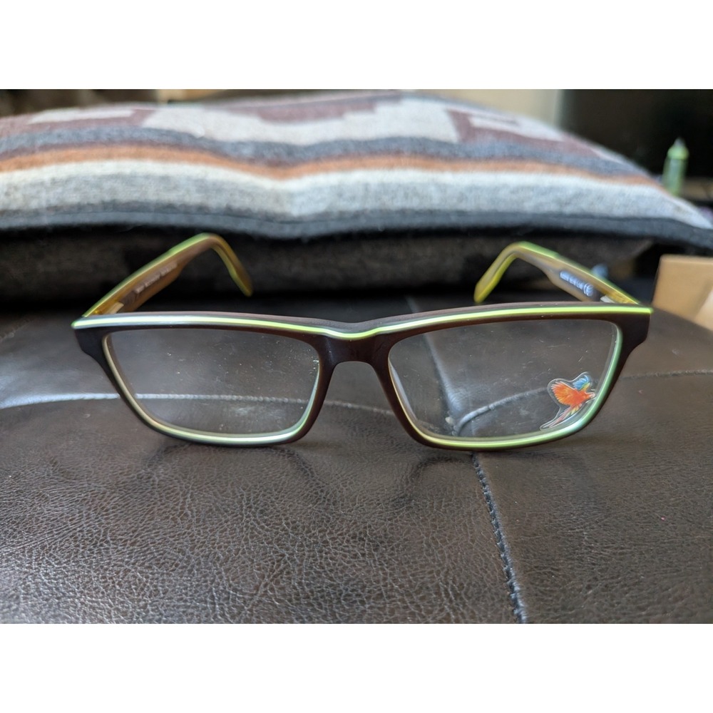 Maui Jim MJO 2116-01SP Eyeglasses Glasses Brown w/ Green Outline 55-16-145